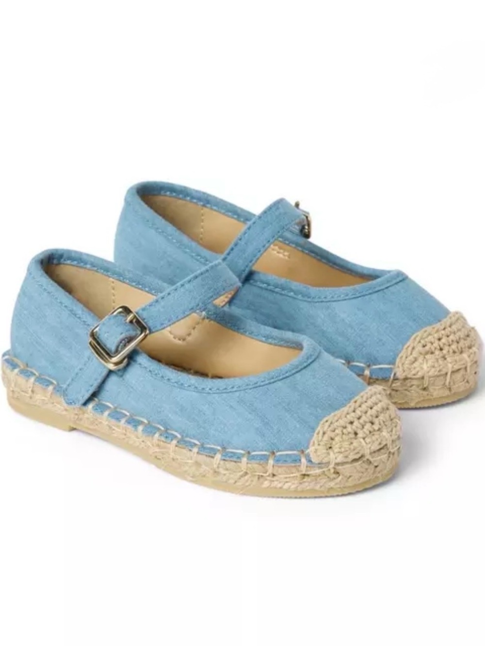 Janie and Jack chambray espadrille ballet flat blue size 9 *new*